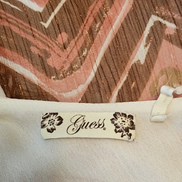 Guess Chevron Coral Sleeveless Top Size Medium - Picture 5 of 14